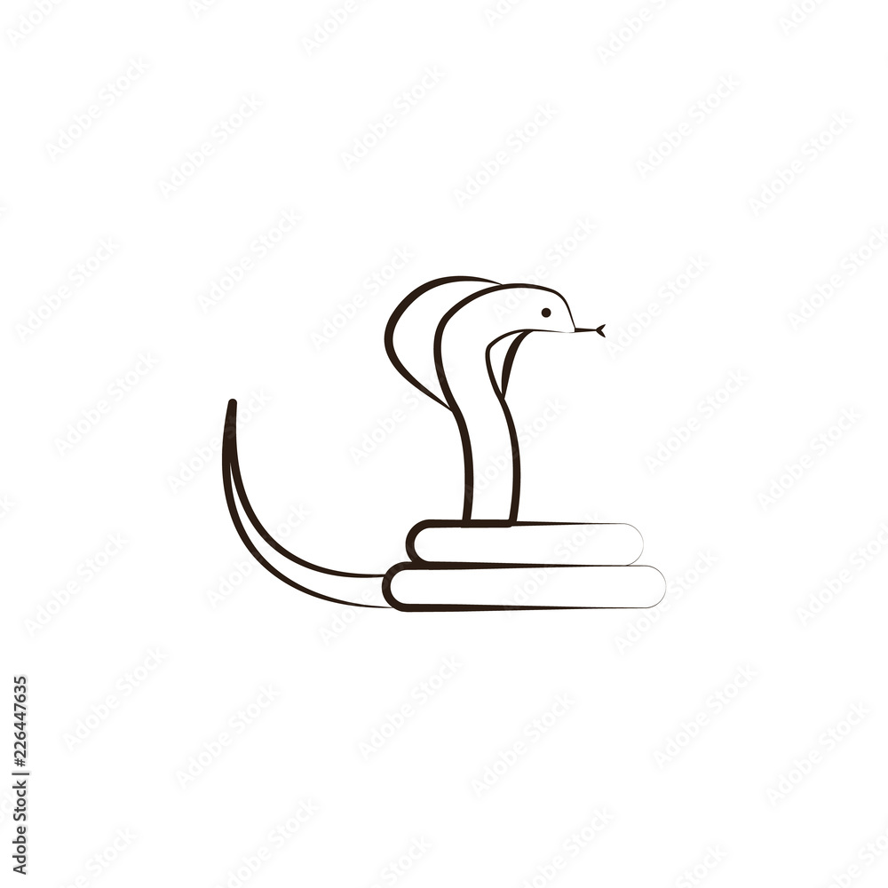 Poster cobra desert icon. element of desert icon for mobile concept and web apps. hand draw cobra desert ic