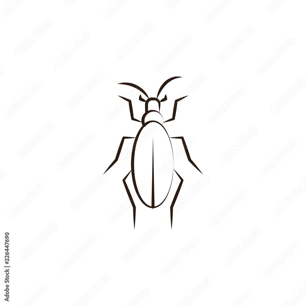 Poster desert insect, beetle icon. element of desert icon for mobile concept and web apps. hand draw desert