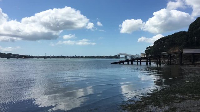Herne Bay and Auckland harbor bridge in Auckland New Zealand