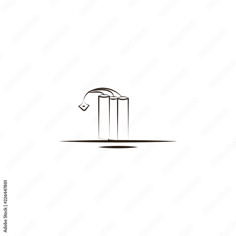 Aufkleber dynamite, mine icon. element of desert icon for mobile concept and web apps. hand draw dynamite, min