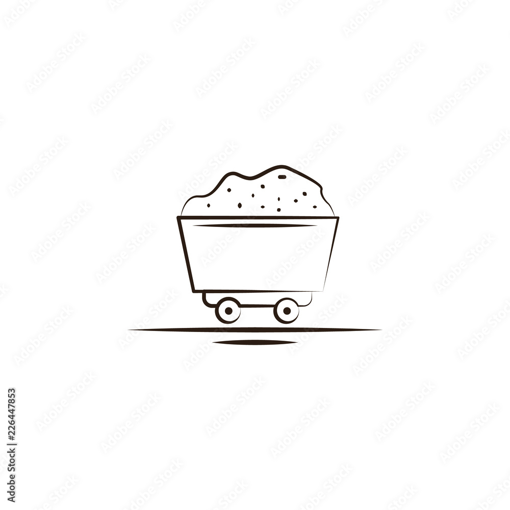 Poster mine coal train icon. element of desert icon for mobile concept and web apps. hand draw mine coal tr