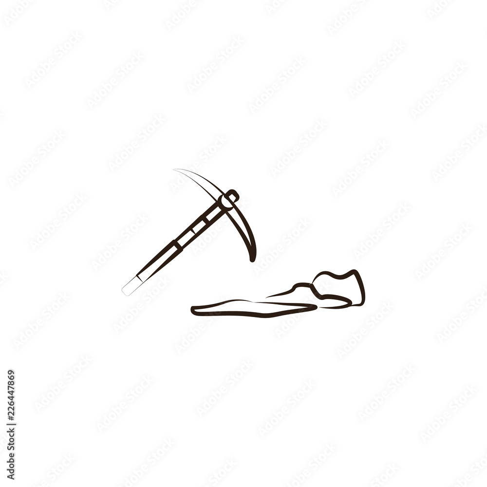 Poster pick, tool icon. element of desert icon for mobile concept and web apps. hand draw pick, tool icon c