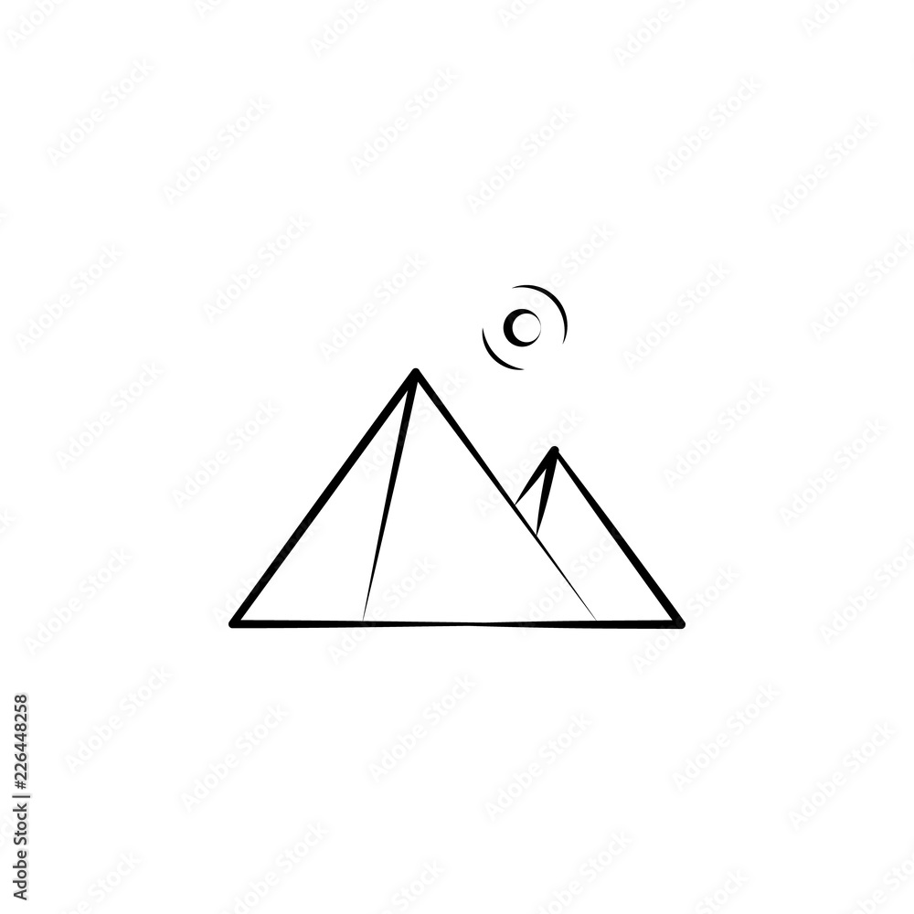 Aufkleber pyramids of egypt icon. element of landscape icon for mobile concept and web apps. hand drawn pyrami