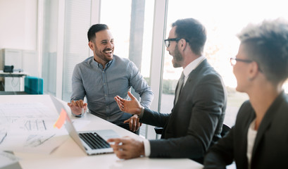 Group of architects working on new project