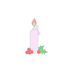 Candle, Christmas icon. Element of Christmas for mobile concept and web apps. Colored Candle, Christmas illustration can be used for web and mobile