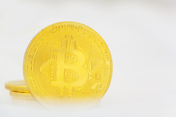 Cryptocurrency on white background.