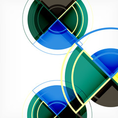 Obraz premium Creative circles geometric abstract background with 3d effect