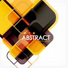 Colorful round squares modern geometric background