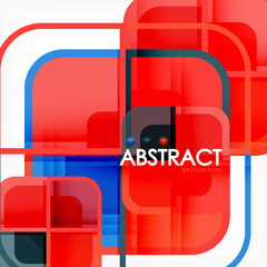 Colorful round squares modern geometric background