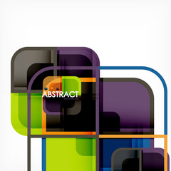 Colorful round squares modern geometric background