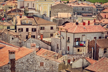 Fototapeta na wymiar Red roofs of old european town