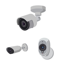 Isolated object of cctv and camera sign. Collection of cctv and system vector icon for stock.