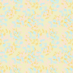 UFO military camouflage seamless pattern in light blue, yellow and pink colors
