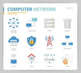 Computer network icon set