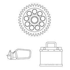 Vector design of auto and part logo. Set of auto and car stock symbol for web.