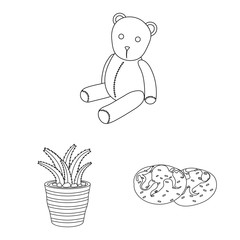 Vector design of dreams and night symbol. Collection of dreams and bedroom stock symbol for web.