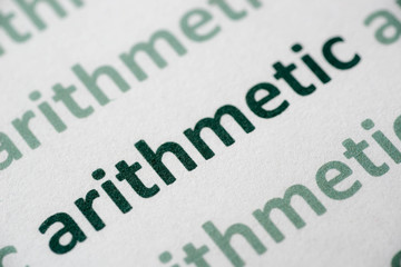 word arithmetic printed on paper macro