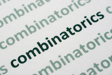 Fototapeta premium word combinatorics printed on paper macro