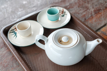 Obraz na płótnie Canvas Classical asian hot tea set