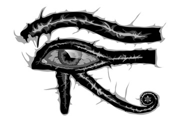 hand drawn vector all-seeing Eye of Horus.  - obrazy, fototapety, plakaty