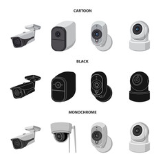 Isolated object of cctv and camera symbol. Collection of cctv and system vector icon for stock.