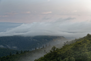 Les Vosges dans la brume