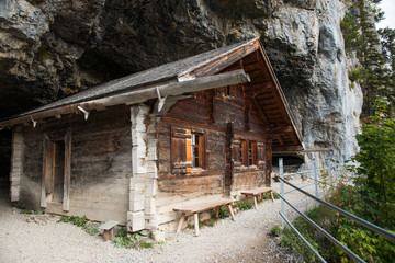 Swiss alps. Ebenalp. Appenzell. Hiking trail in swiss apls.