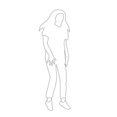 sketch of a girl jumping