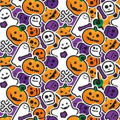 Happy Halloween Seamless Pattern. Scary and horror background
