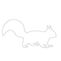 icon, sketch, outline of squirrel