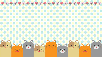  猫・壁紙・水玉