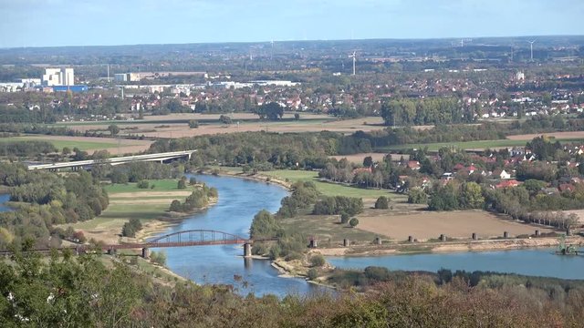 Panorama of the city Minden.Germany.Cityscape.