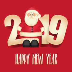 Fototapeta na wymiar Santa Claus. Happy New Year 2019.
