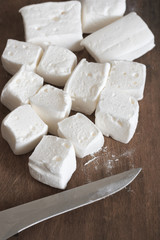 White homemade marshmallow