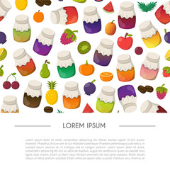 Vector cartoon set of jam jars