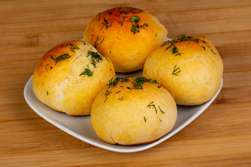 Homemade bun with dill