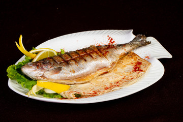 Roasted seabass fish
