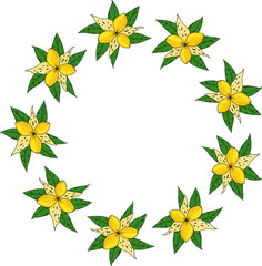 Flower vector drawing frame. Isolated template. Hand drawn floral wedding invitation, label template, anniversary card.