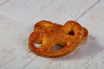 Appetizing salty pretzels