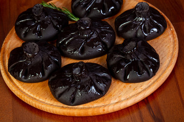 Black Khinkali with meat
