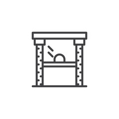 Museum ticket office outline icon. linear style sign for mobile concept and web design. Booth simple line vector icon. Symbol, logo illustration. Pixel perfect vector graphics