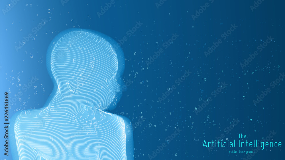  human big data visualization. futuristic artificial intelligence concept. cyber mind aesthetic desig