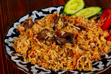 Plov with beef