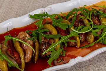 Duck breast with pear