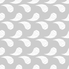 Paisley ornament. Ethnic boho seamless pattern. Brushwork. Hand hatching. Folk motif. Can be used for wallpaper, textile, invitation card, wrapping, web page background.