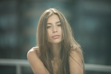 Portrait of a young beautiful woman.