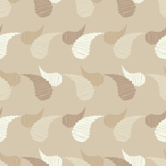 Paisley ornament. Ethnic boho seamless pattern. Brushwork. Hand hatching. Folk motif. Can be used for wallpaper, textile, invitation card, wrapping, web page background.