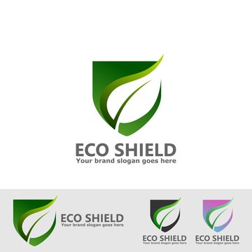 eco leaf shield logo