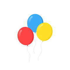 Balloons. Flat design, vector illustration on background.