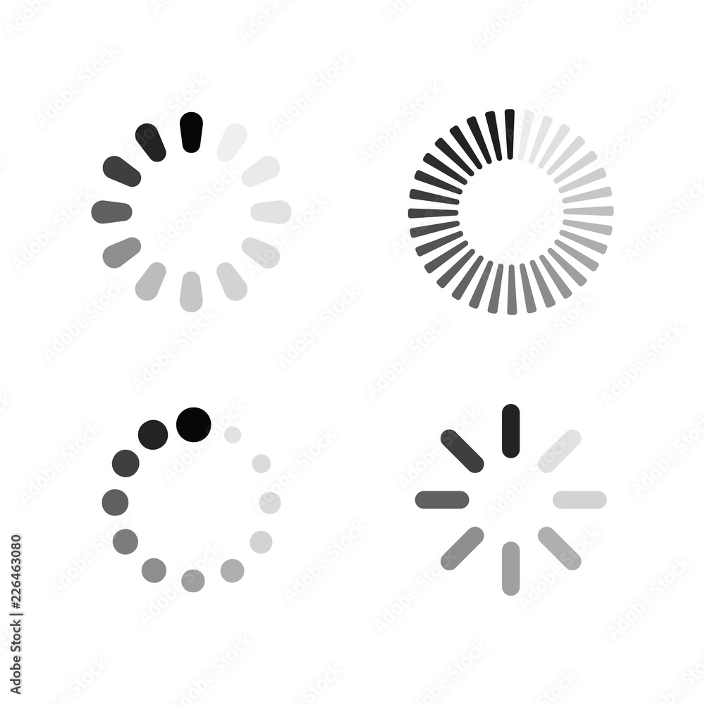 Poster set loading icon. download sign. collection of simple web download. vector.